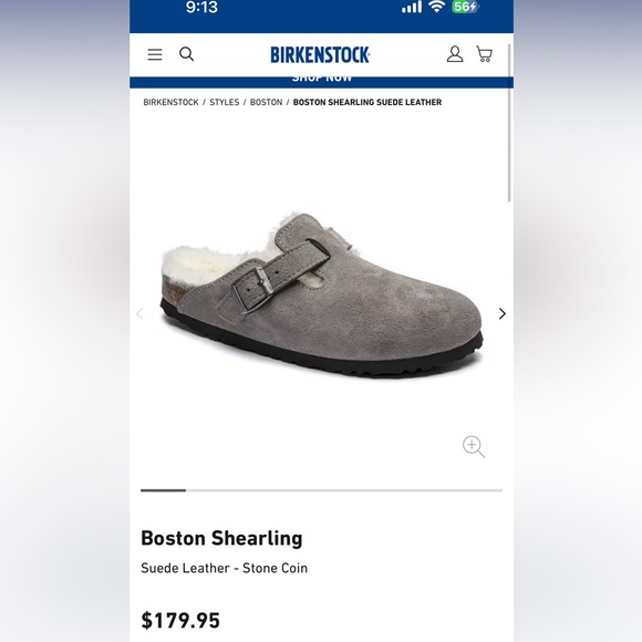 Birkenstock Shoes - Birkenstock Shearling Boston Suede Leather Clogs